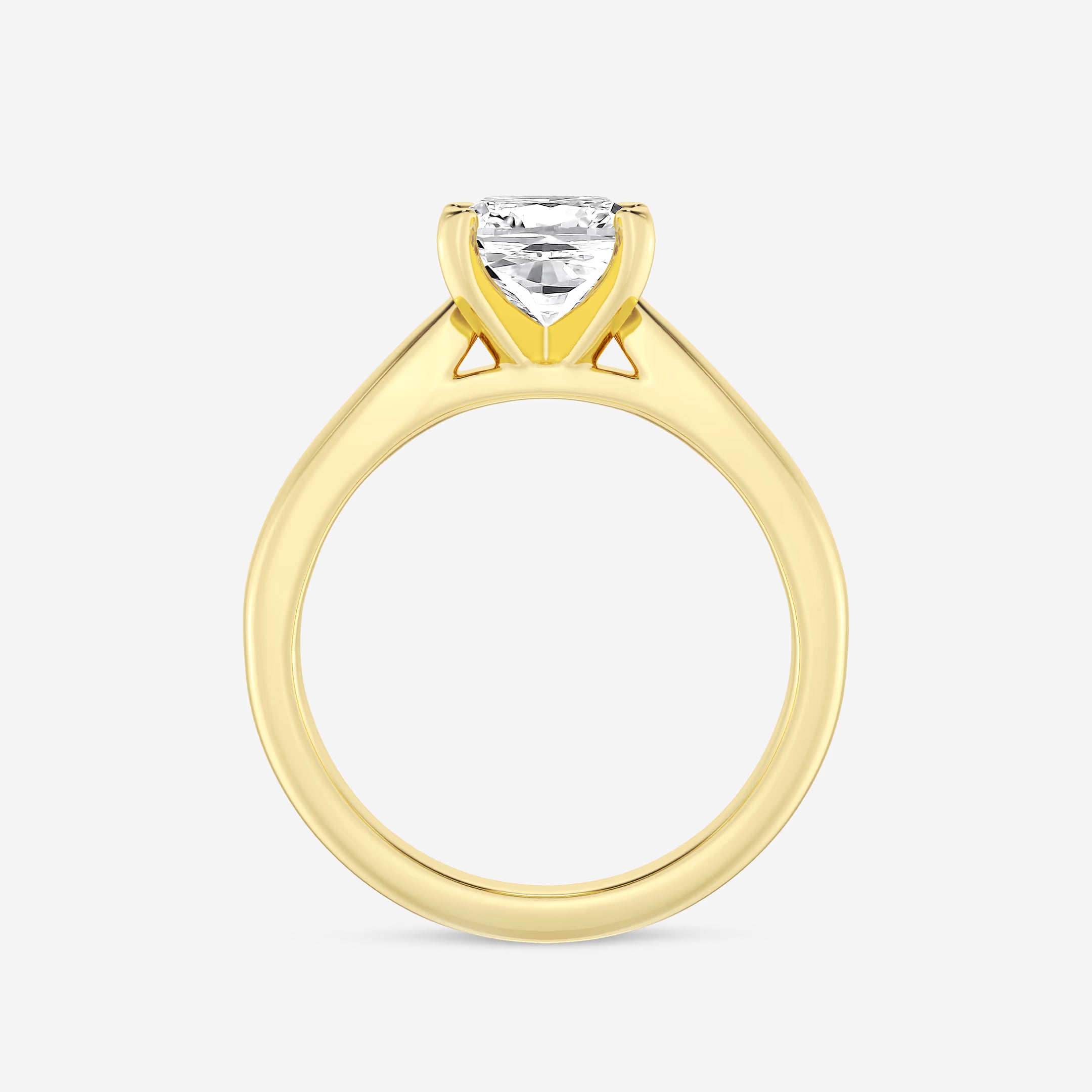 Cushion Lab Grown Diamond Cathedral Solitaire Engagement Ring