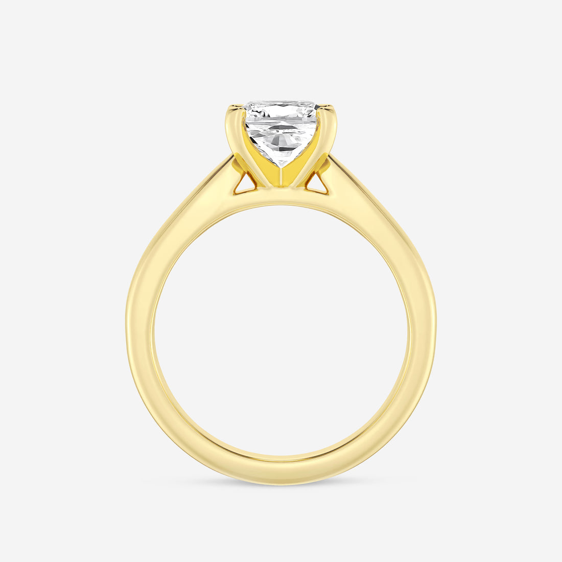 Cushion Lab Grown Diamond Cathedral Solitaire Engagement Ring