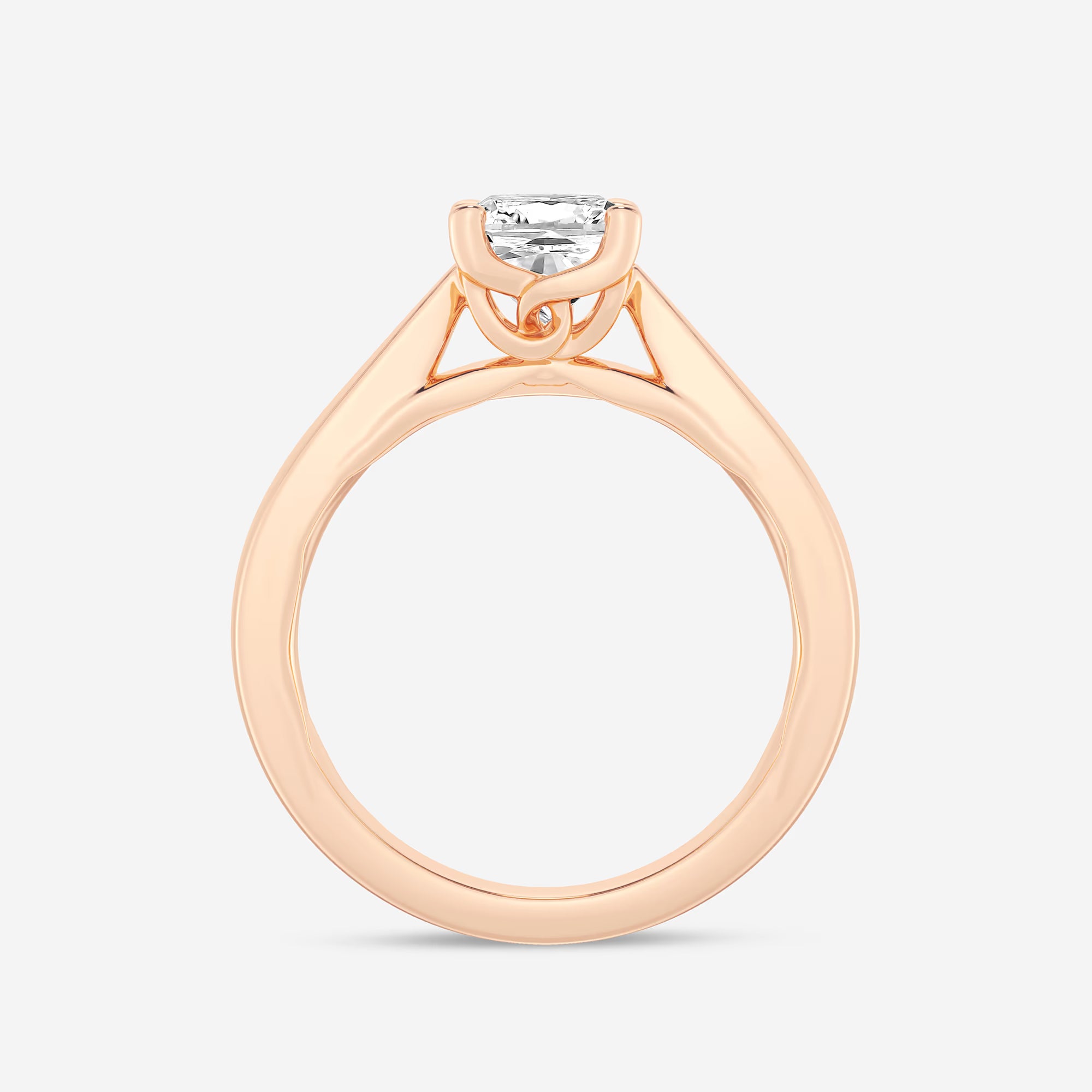 Cushion Cut Lab Grown Diamond Floral Solitaire Engagement Ring