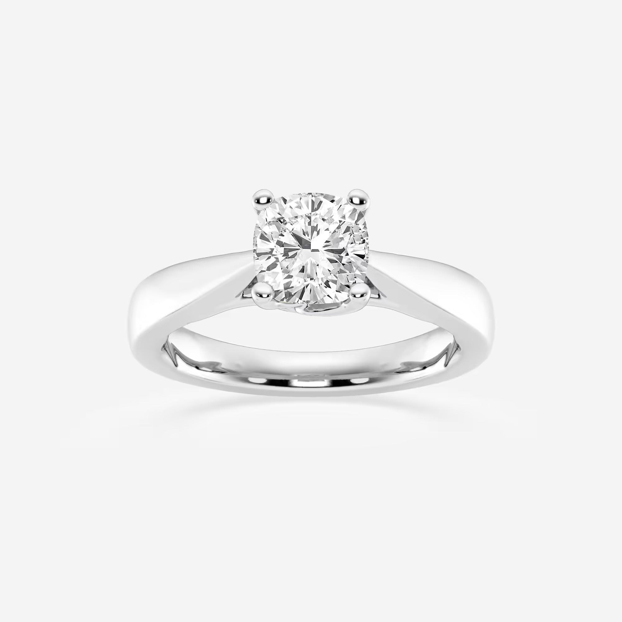 Cushion Cut Lab Grown Diamond Floral Solitaire Engagement Ring