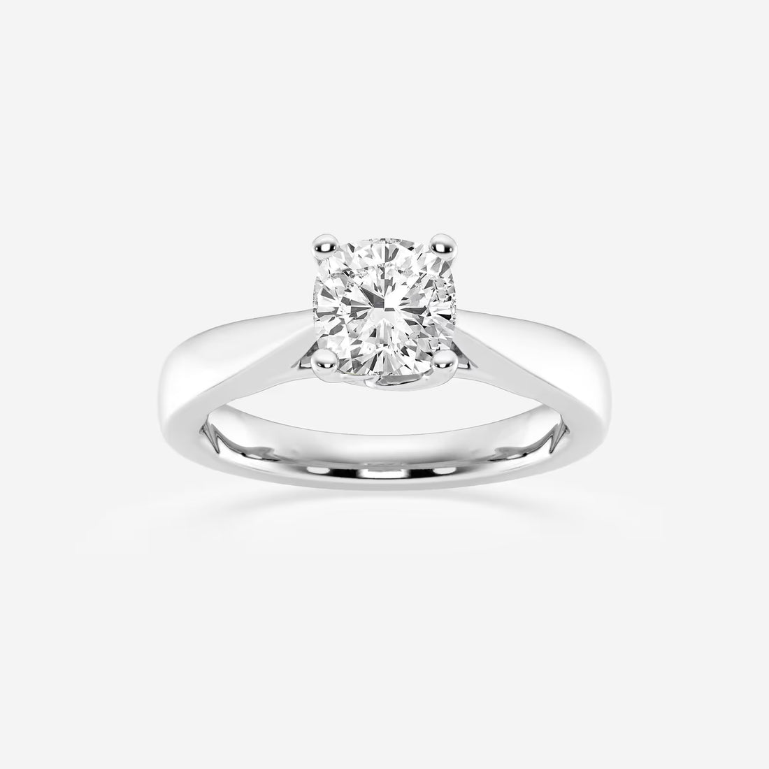 Cushion Cut Lab Grown Diamond Floral Solitaire Engagement Ring
