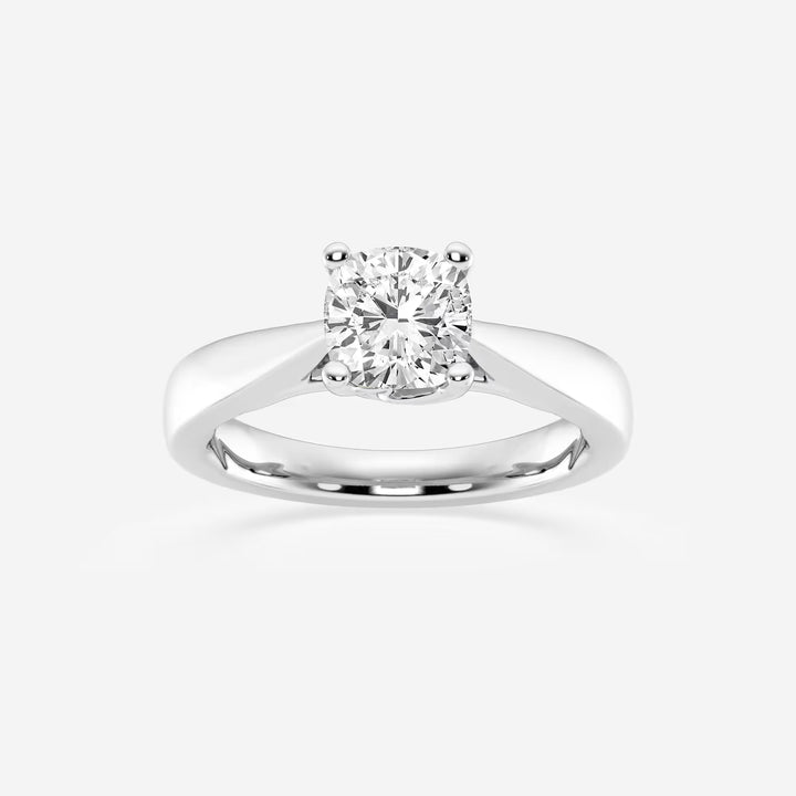 Cushion Cut Lab Grown Diamond Floral Solitaire Engagement Ring