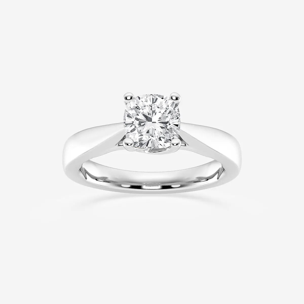 Cushion Cut Lab Grown Diamond Floral Solitaire Engagement Ring