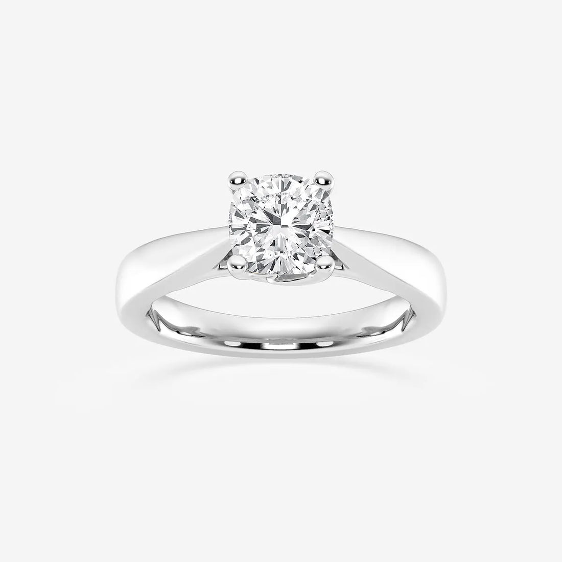 Cushion Cut Lab Grown Diamond Floral Solitaire Engagement Ring
