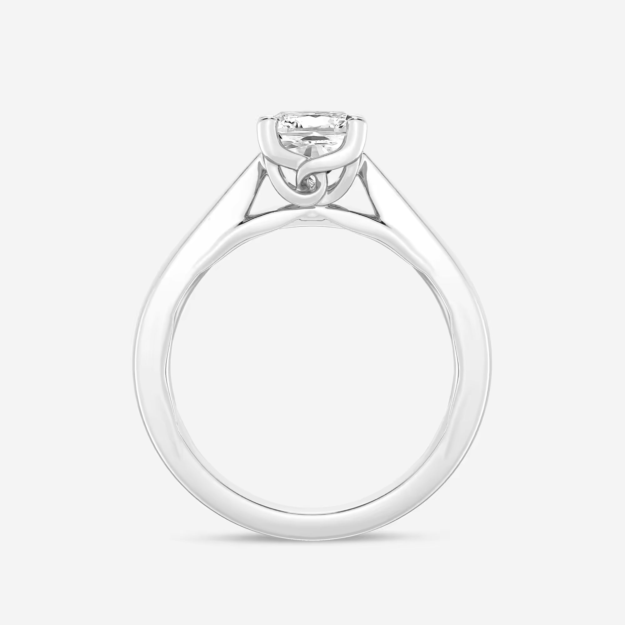 Cushion Cut Lab Grown Diamond Floral Solitaire Engagement Ring