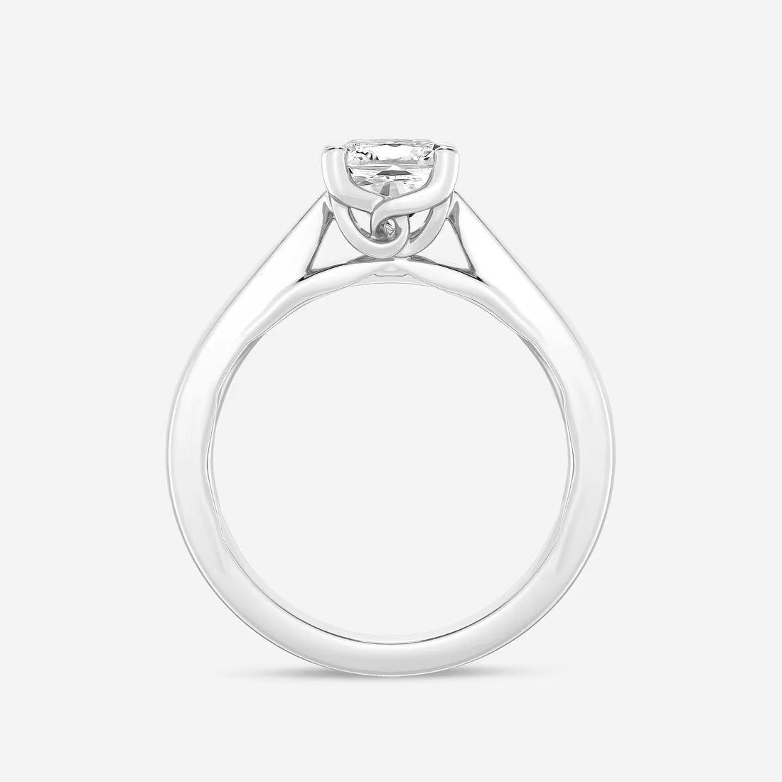 Cushion Cut Lab Grown Diamond Floral Solitaire Engagement Ring