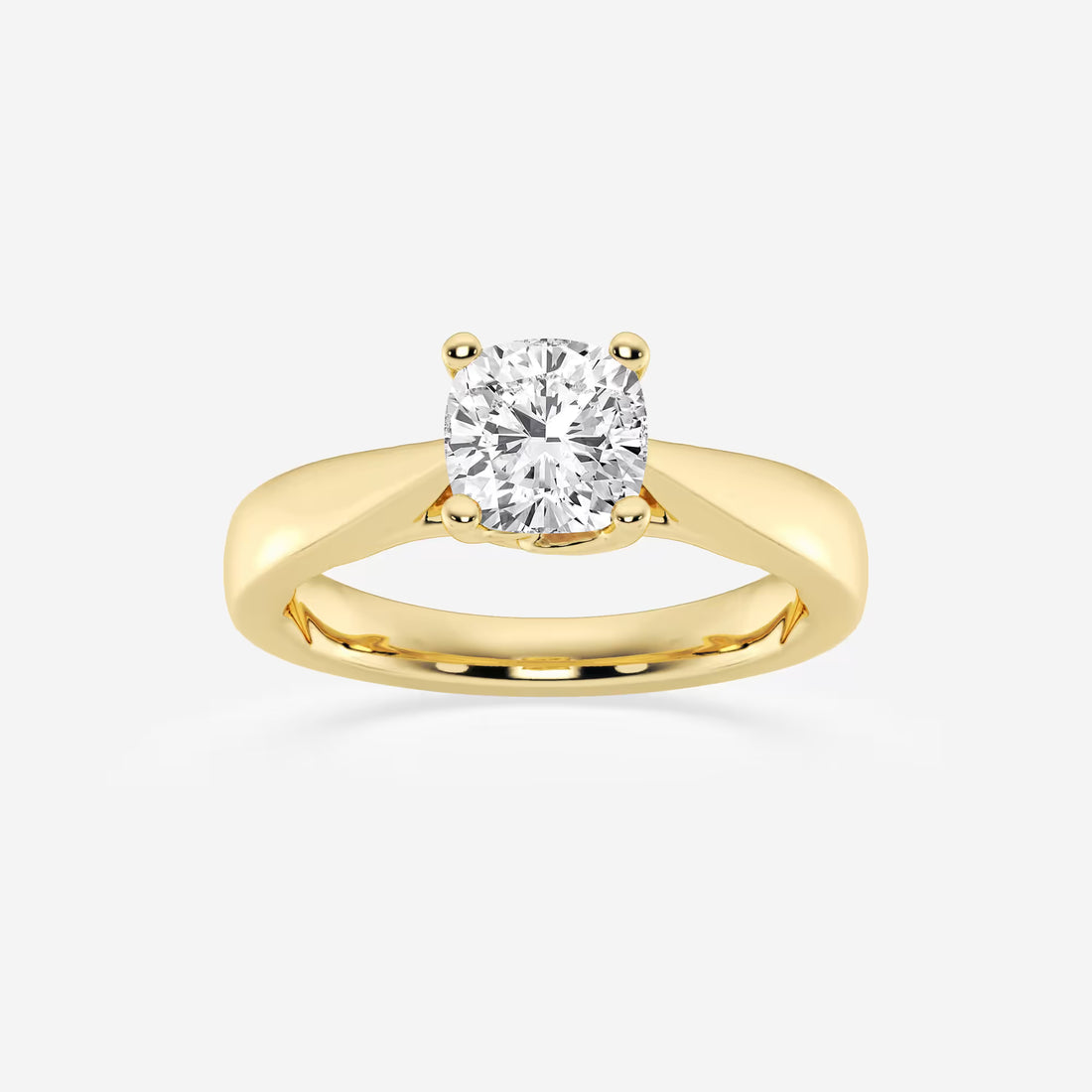 Cushion Cut Lab Grown Diamond Floral Solitaire Engagement Ring