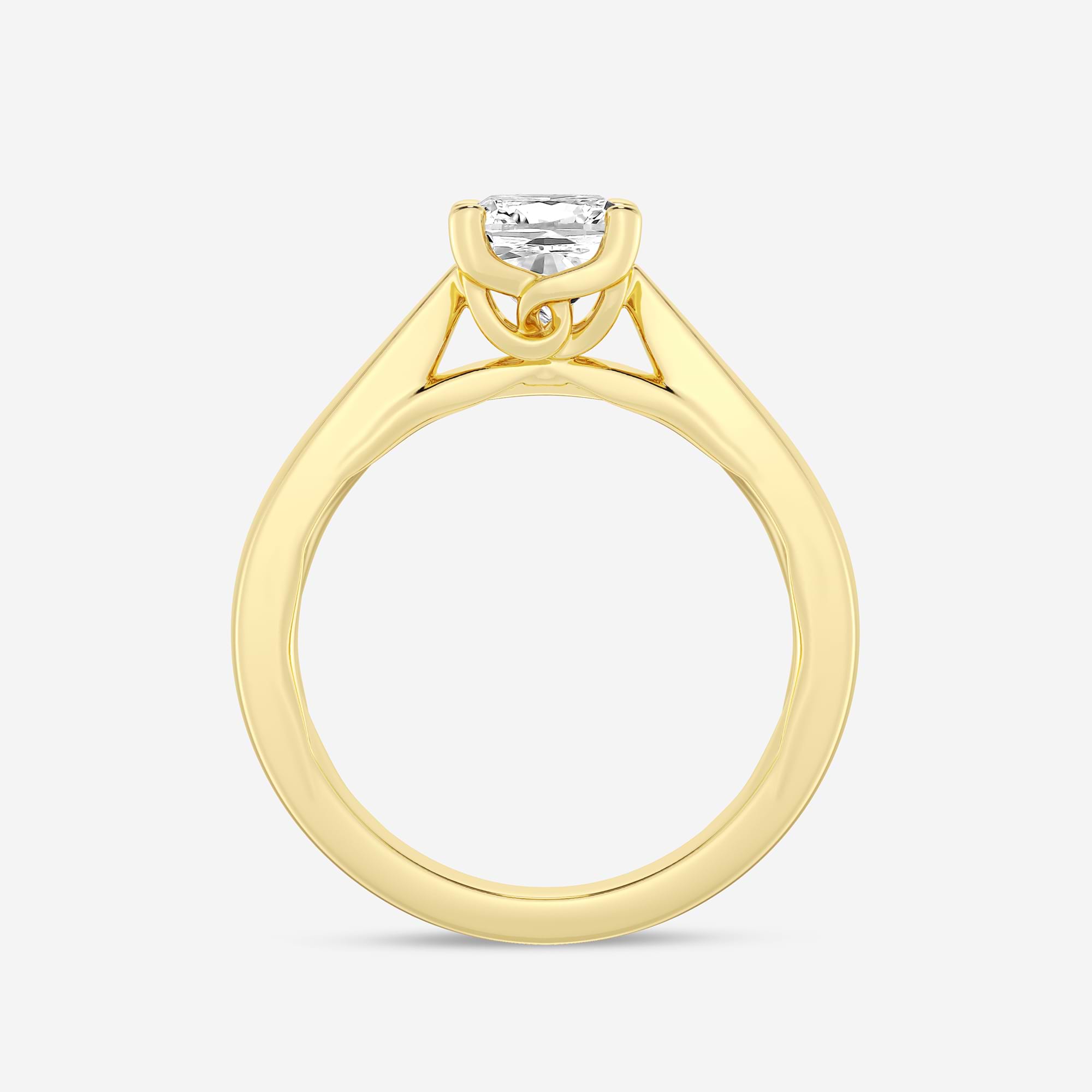 Cushion Cut Lab Grown Diamond Floral Solitaire Engagement Ring