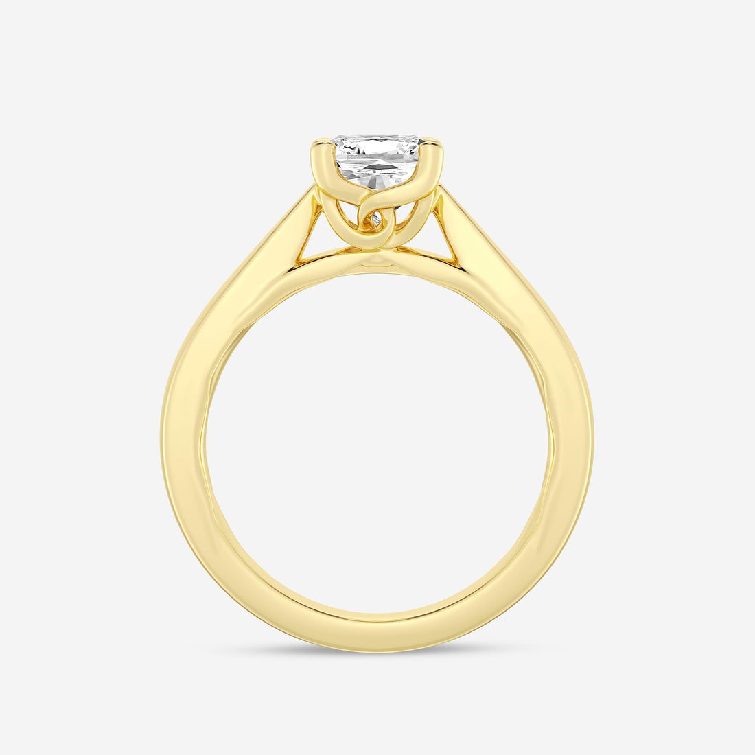 Cushion Cut Lab Grown Diamond Floral Solitaire Engagement Ring