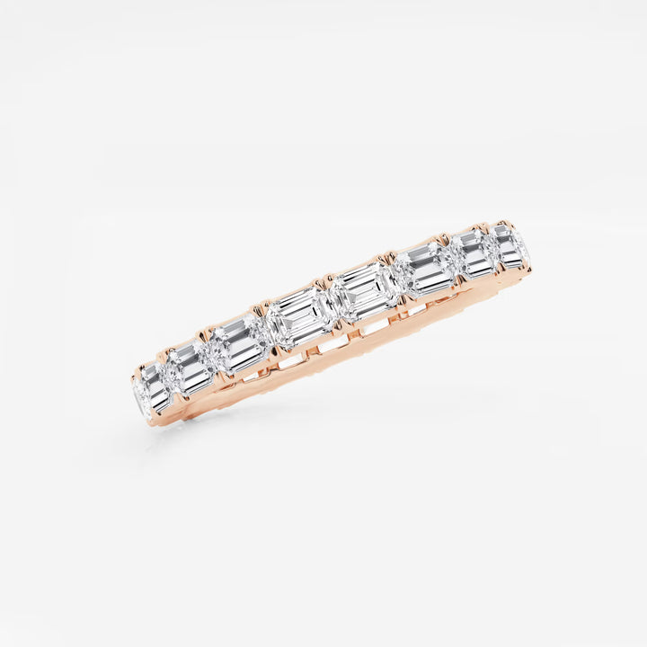 Horizelle East-West Emerald Lab-Grown Diamond Eternity Band