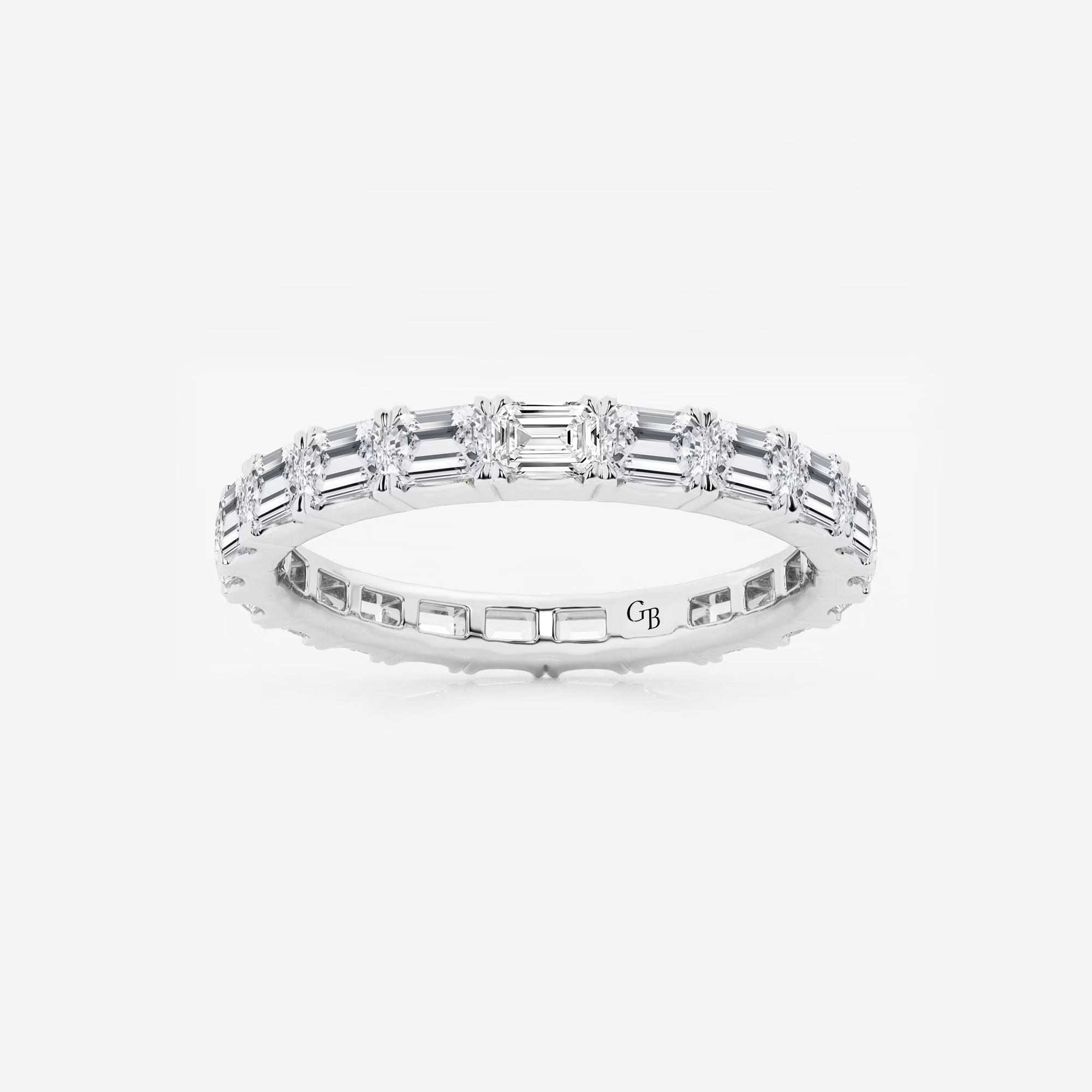 Horizelle East-West Emerald Lab-Grown Diamond Eternity Band