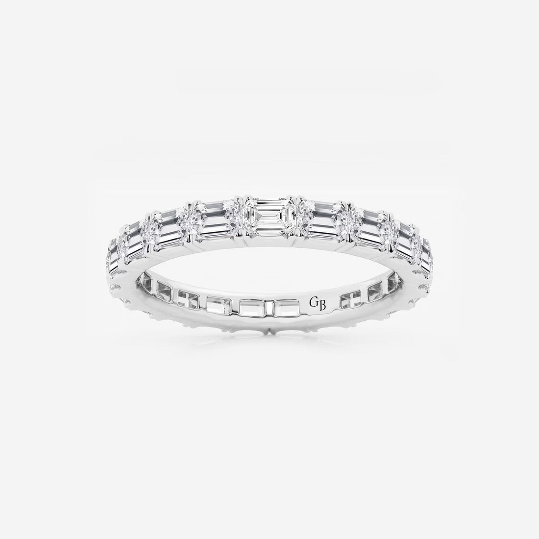 Horizelle East-West Emerald Lab-Grown Diamond Eternity Band