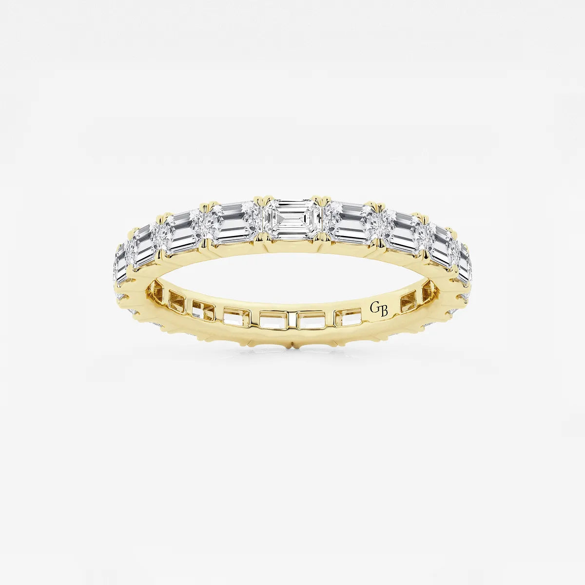 Horizelle East-West Emerald Lab-Grown Diamond Eternity Band