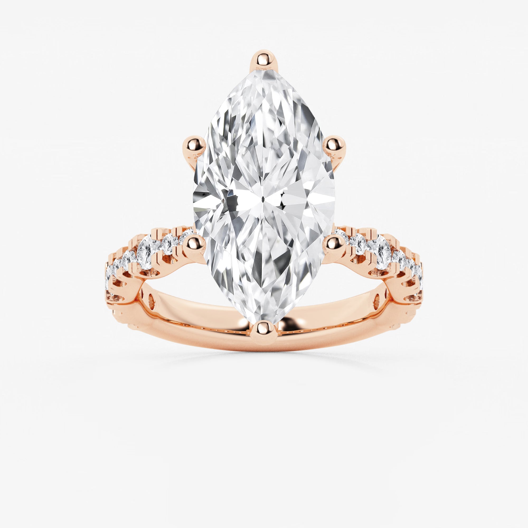 Aurelia Marquise Lab-Grown Diamond Engagement Ring with Floating Side Accents