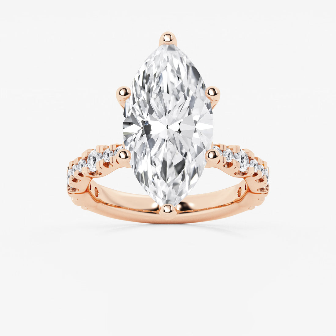 Aurelia Marquise Lab-Grown Diamond Engagement Ring with Floating Side Accents