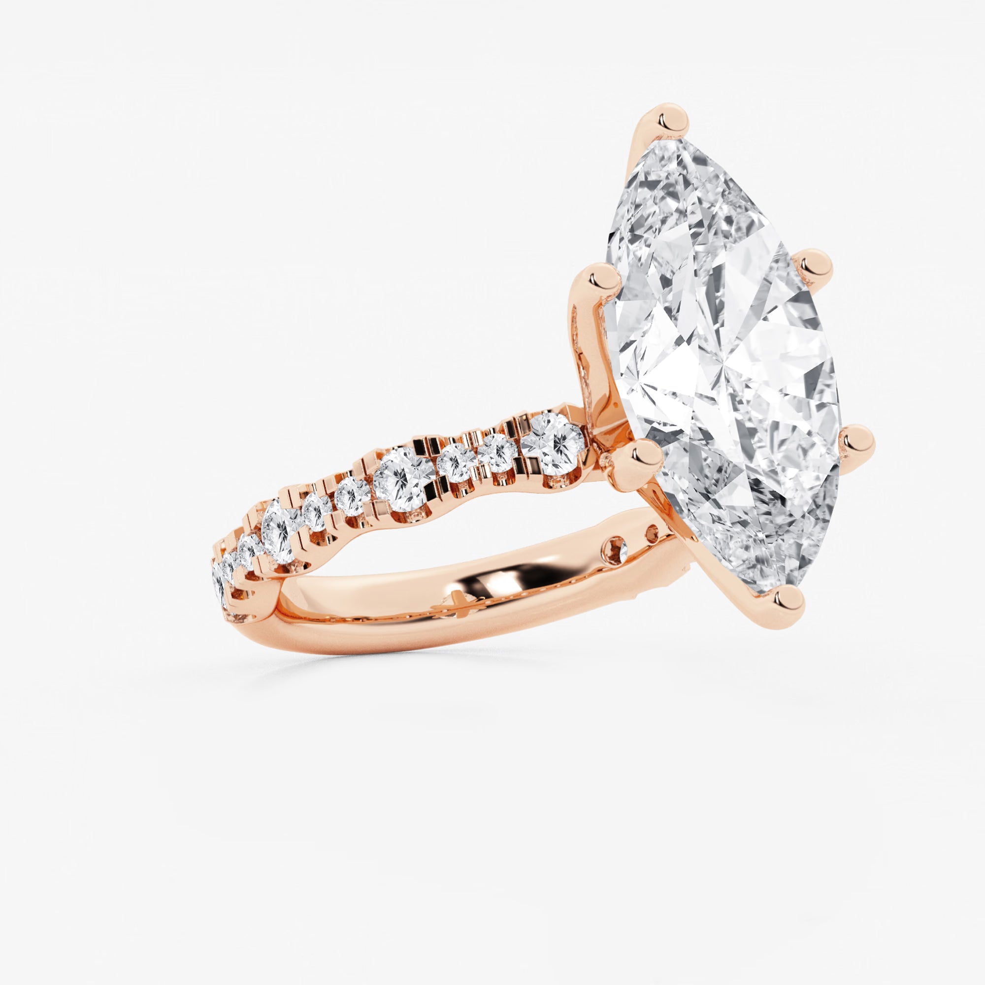 Aurelia Marquise Lab-Grown Diamond Engagement Ring with Floating Side Accents