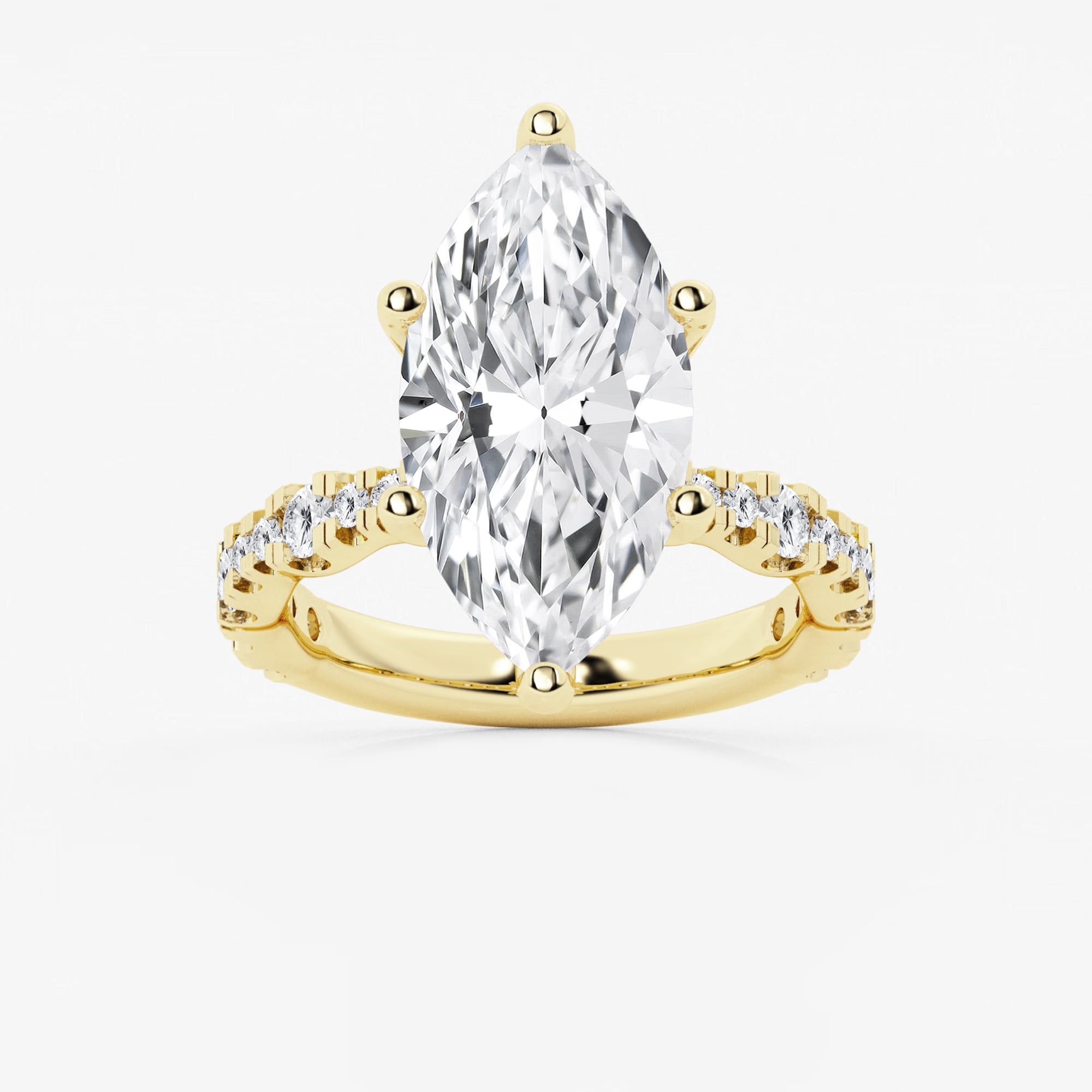 Aurelia Marquise Lab-Grown Diamond Engagement Ring with Floating Side Accents