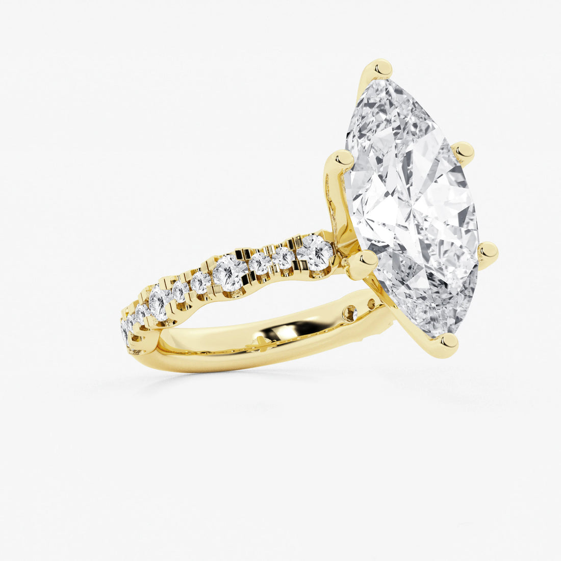 Aurelia Marquise Lab-Grown Diamond Engagement Ring with Floating Side Accents