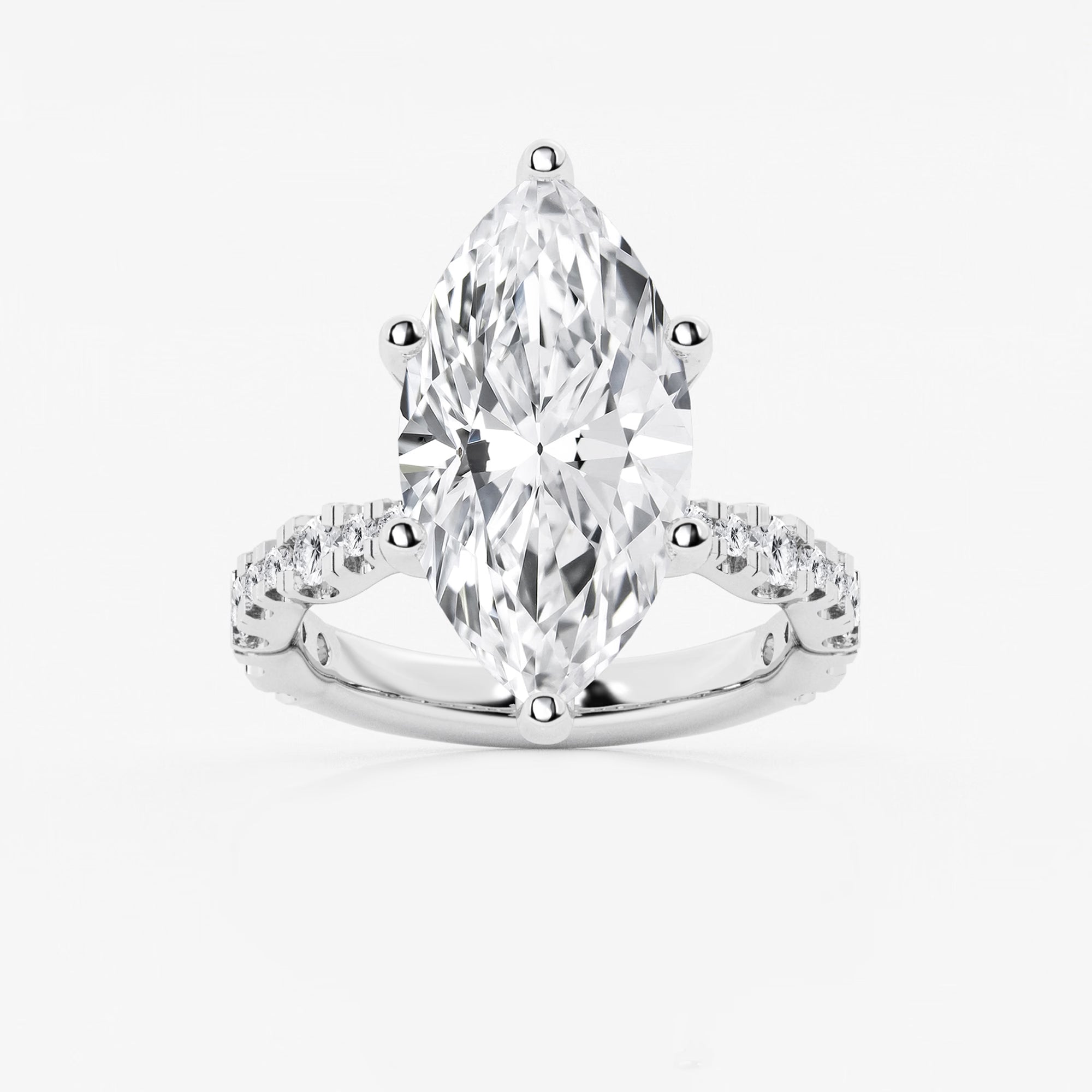 Aurelia Marquise Lab-Grown Diamond Engagement Ring with Floating Side Accents