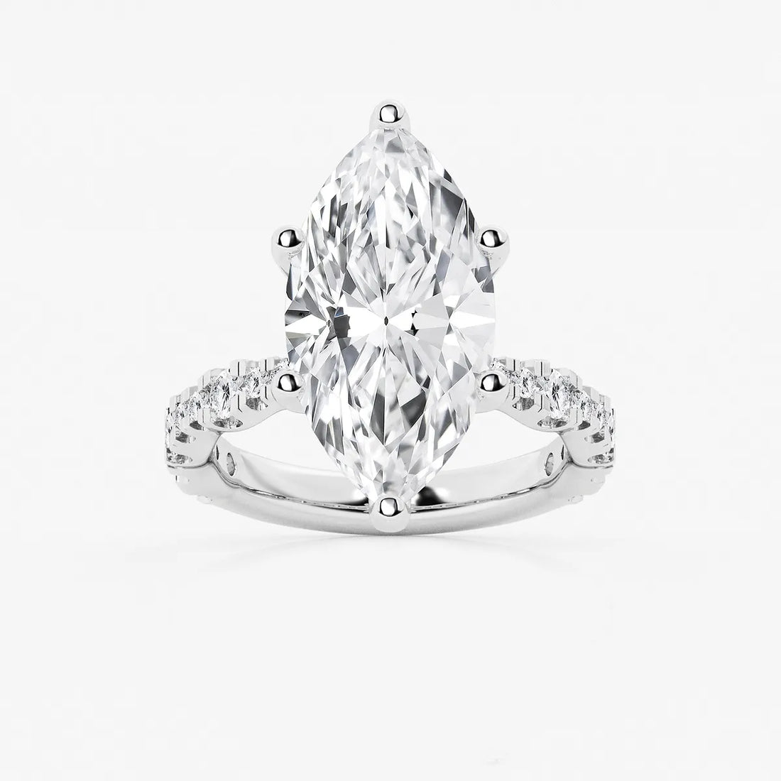 Aurelia Marquise Lab-Grown Diamond Engagement Ring with Floating Side Accents