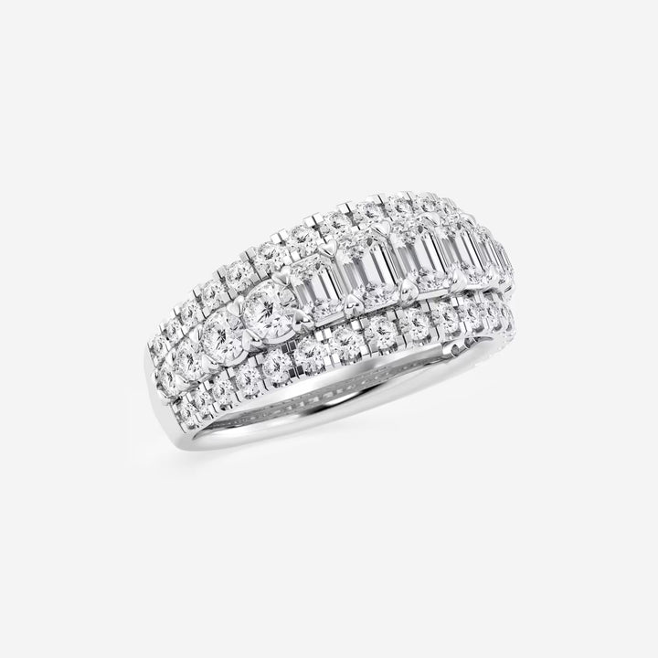 Equinoxa Emerald & Round Lab-Grown Diamond Harmony Band