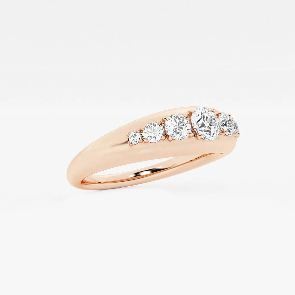 Hymn Näas Bombë Round Lab-Grown Diamond Bold Dome Band