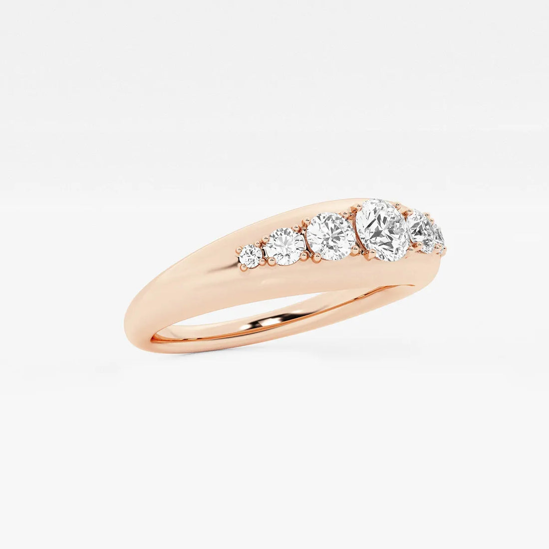 Hymn Näas Bombë Round Lab-Grown Diamond Bold Dome Band