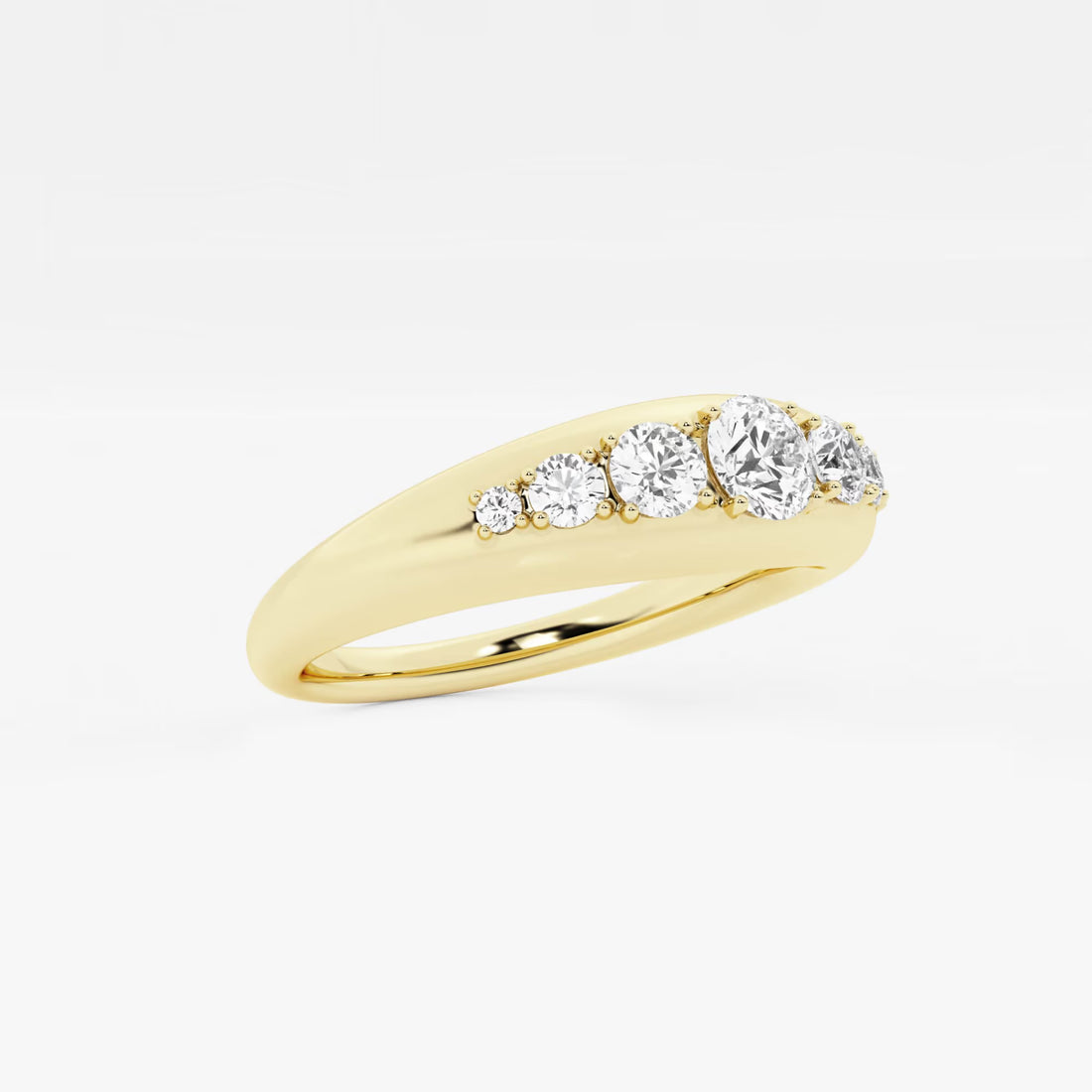 Hymn Näas Bombë Round Lab-Grown Diamond Bold Dome Band