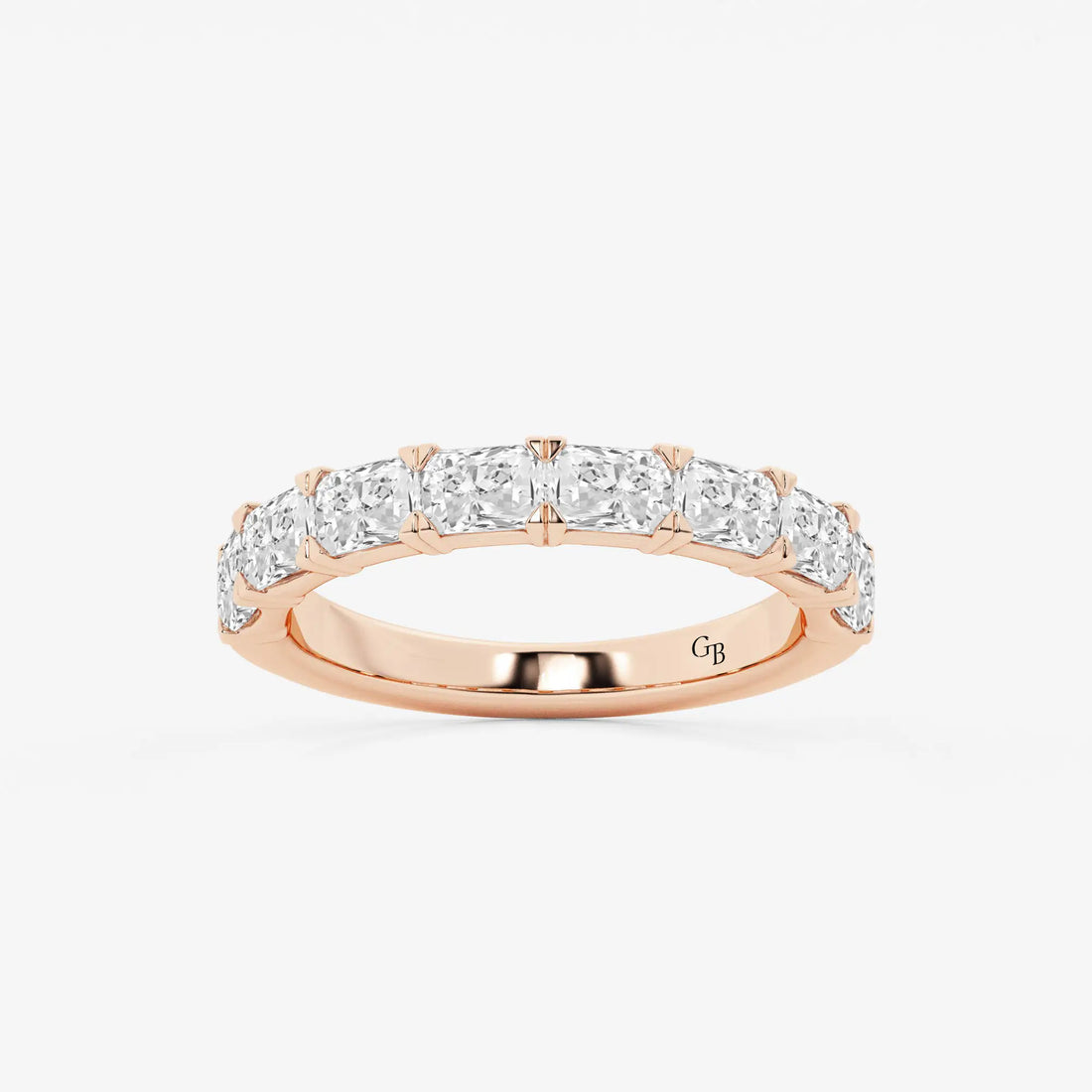 Modern East West Radiant Cut Lab Grown Diamond Anniversary Band in Solid Gold