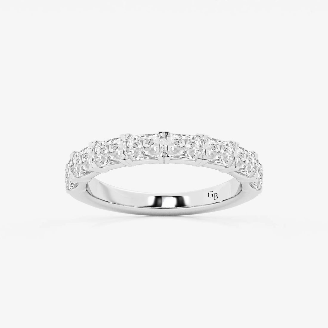 Modern East West Radiant Cut Lab Grown Diamond Anniversary Band in Solid Gold