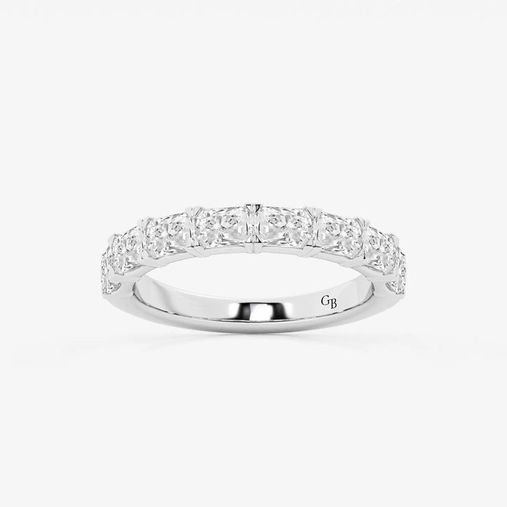 Modern East West Radiant Cut Lab Grown Diamond Anniversary Band in Solid Gold