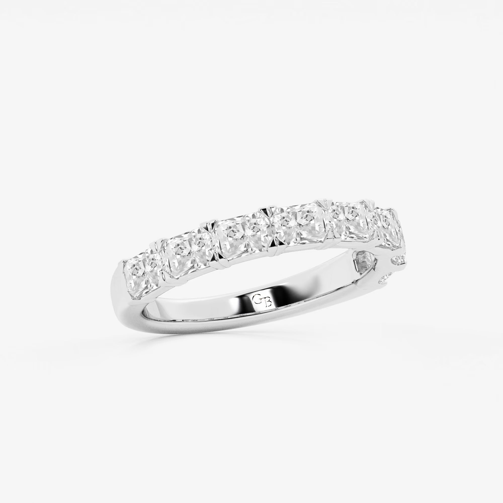 Modern East West Radiant Cut Lab Grown Diamond Anniversary Band in Solid Gold