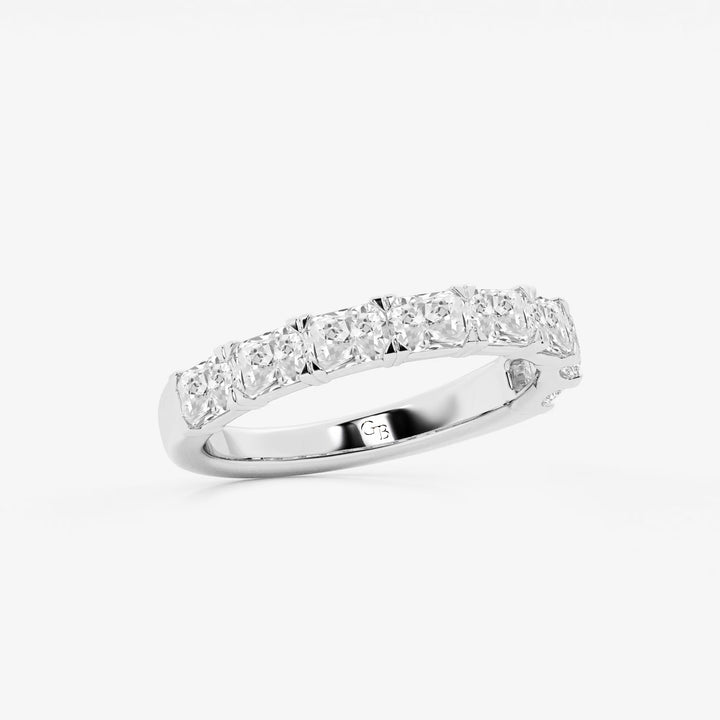 Modern East West Radiant Cut Lab Grown Diamond Anniversary Band in Solid Gold