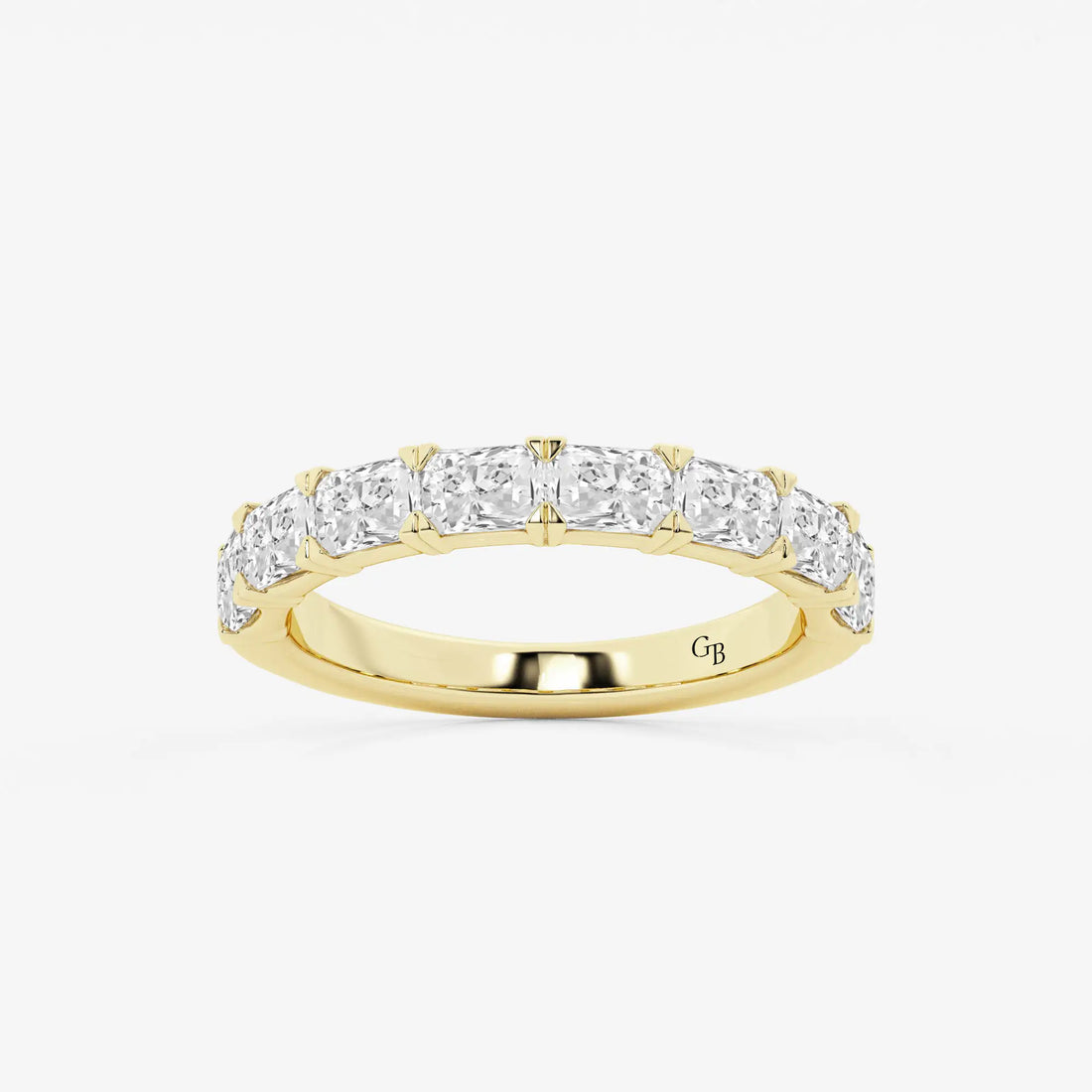 Modern East West Radiant Cut Lab Grown Diamond Anniversary Band in Solid Gold