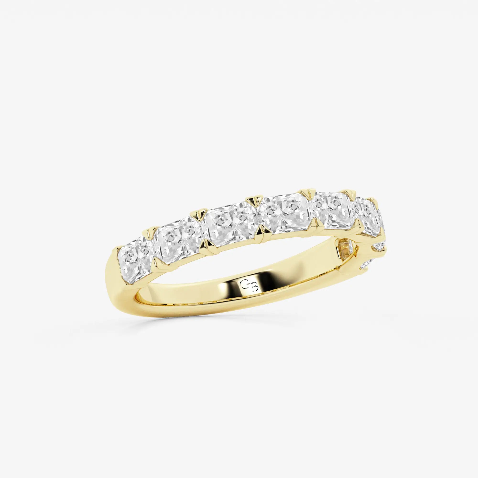 Modern East West Radiant Cut Lab Grown Diamond Anniversary Band in Solid Gold