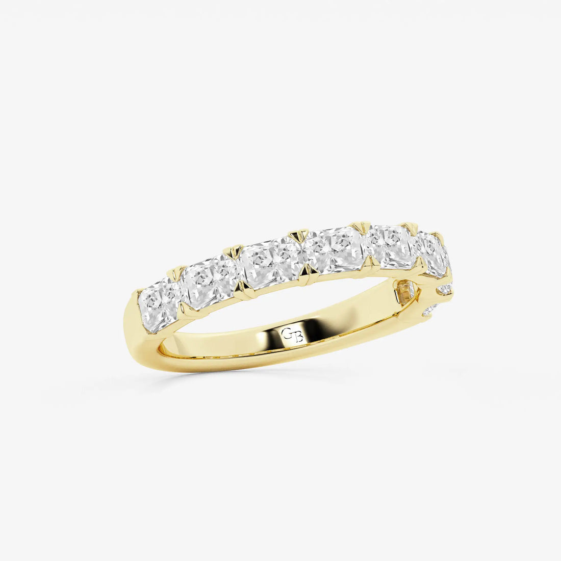 Modern East West Radiant Cut Lab Grown Diamond Anniversary Band in Solid Gold