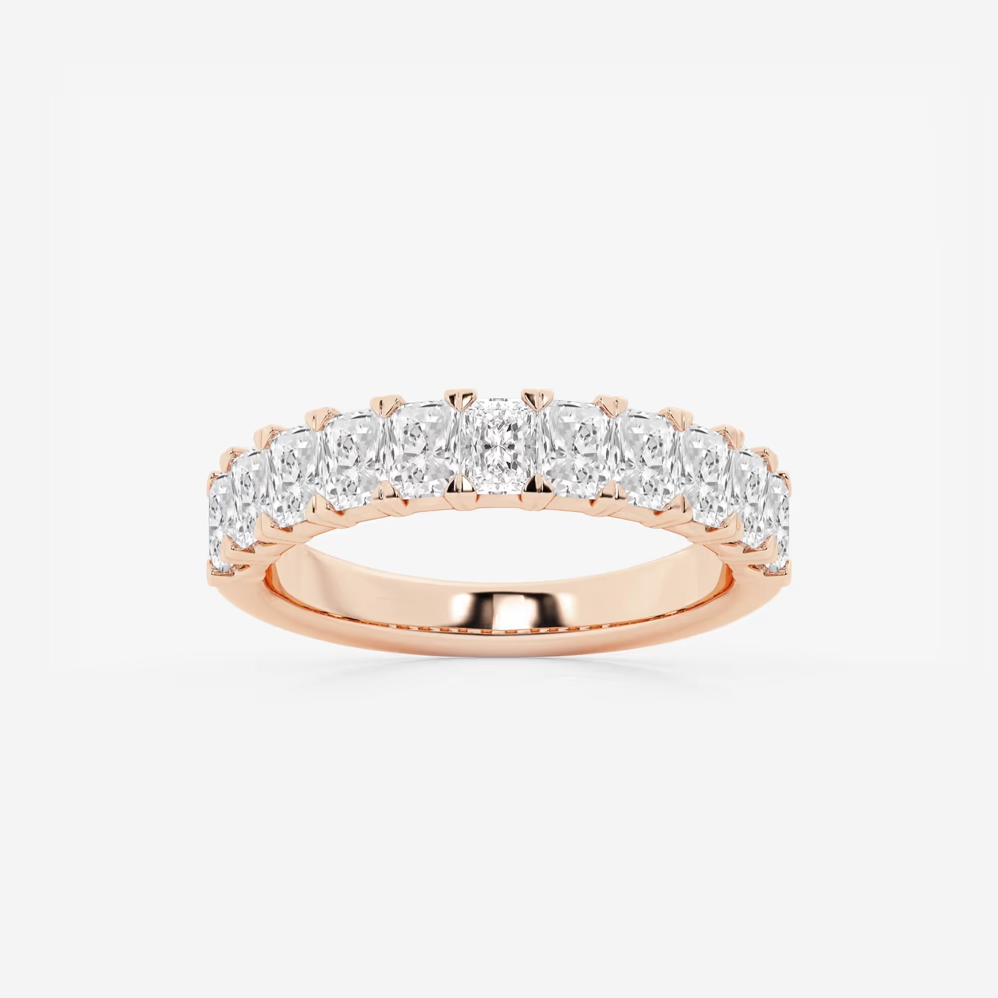 Timeless Radiant Cut Lab Grown Diamond Anniversary Band in Solid Gold