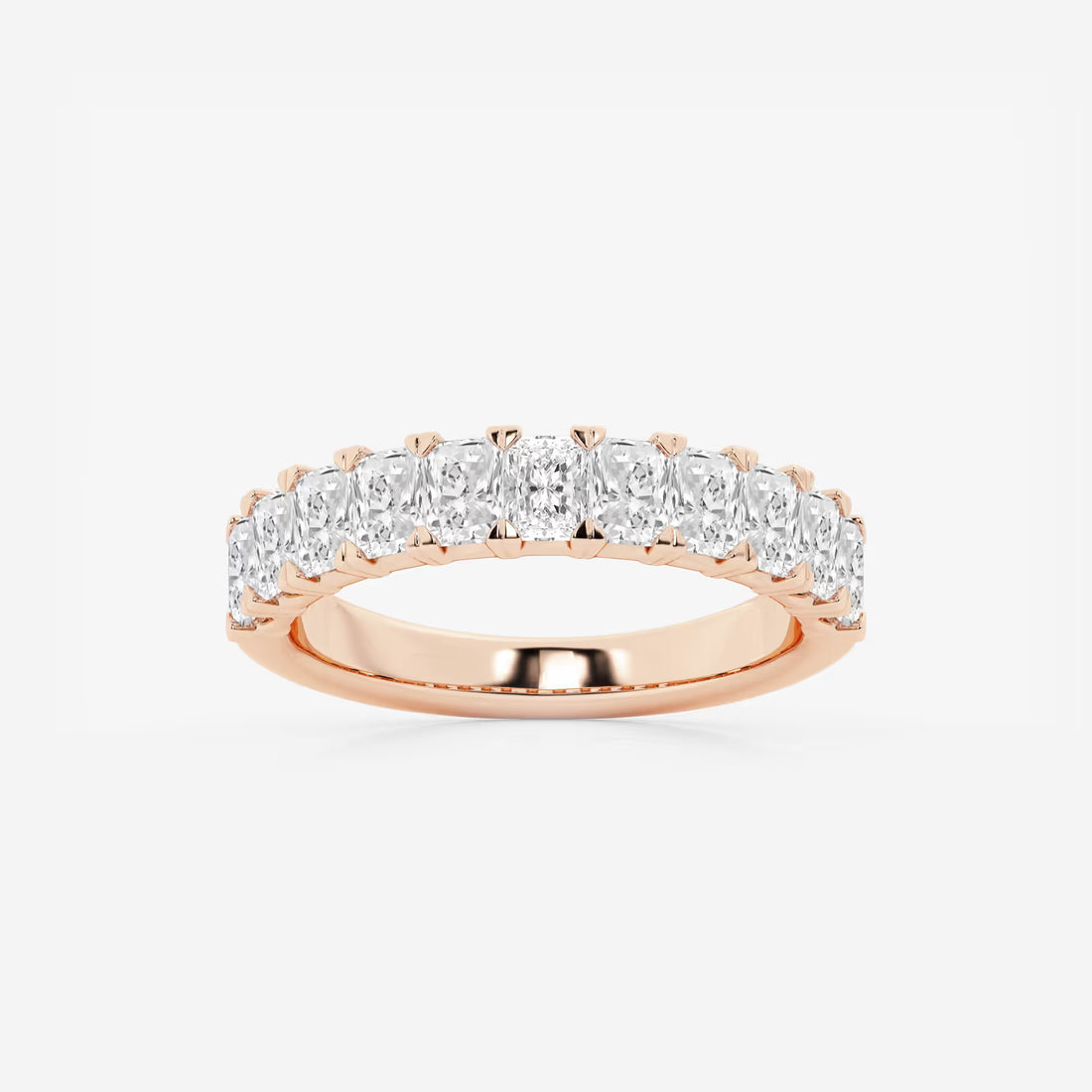 Timeless Radiant Cut Lab Grown Diamond Anniversary Band in Solid Gold