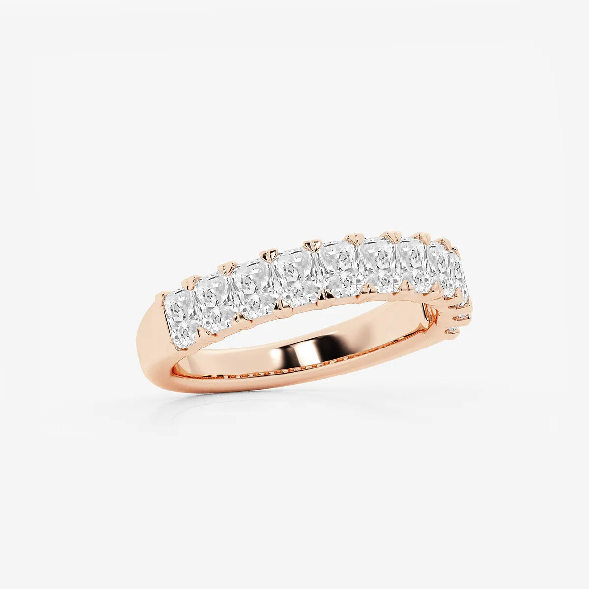 Timeless Radiant Cut Lab Grown Diamond Anniversary Band in Solid Gold