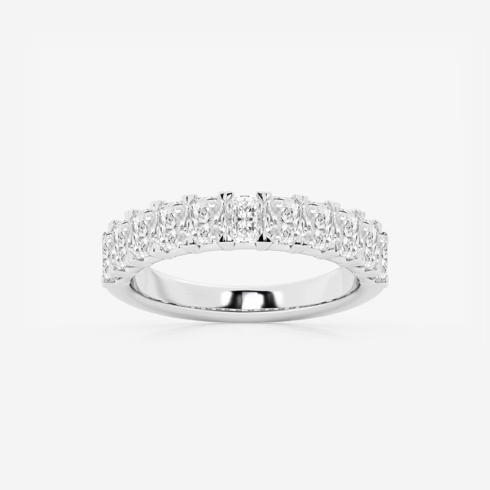 Timeless Radiant Cut Lab Grown Diamond Anniversary Band in Solid Gold