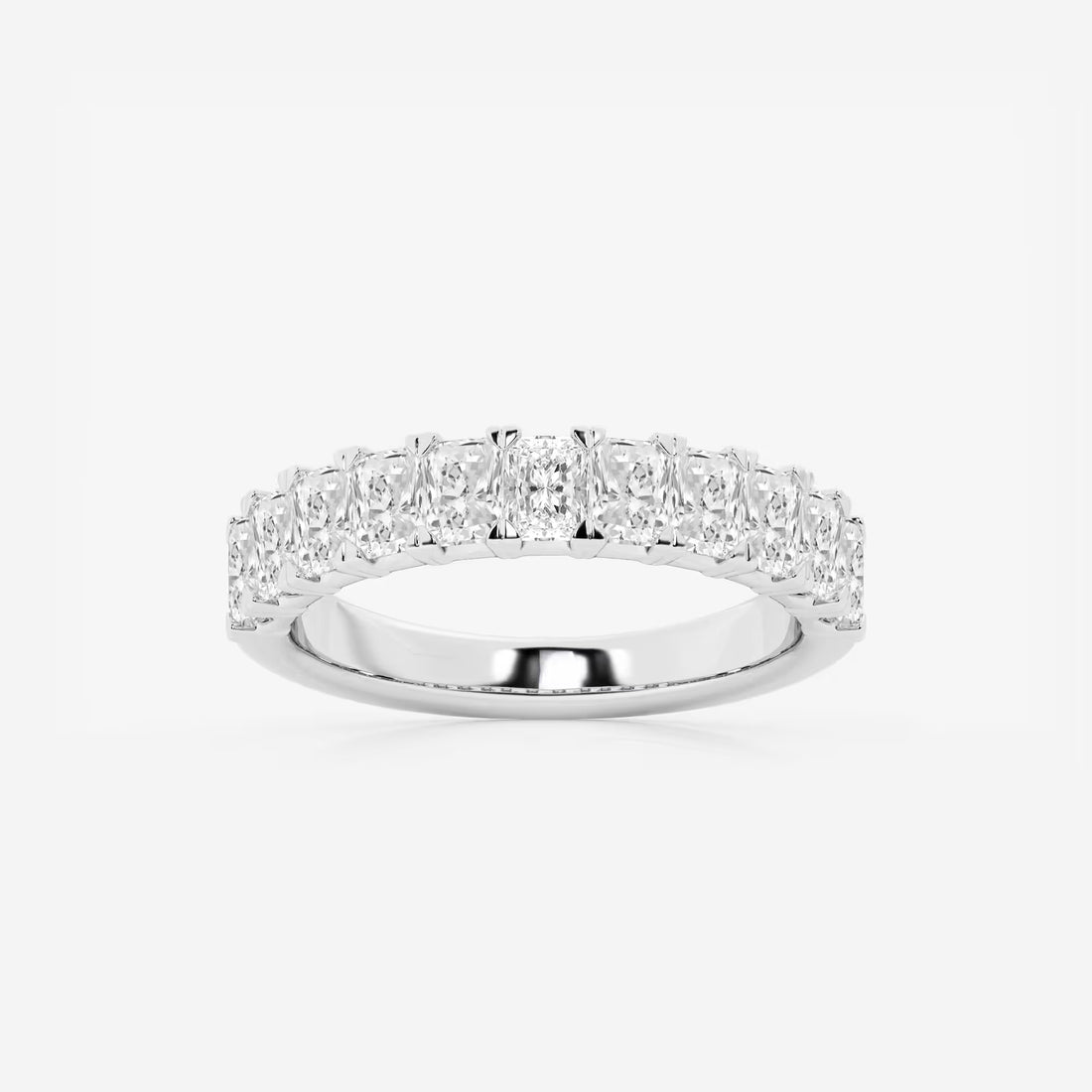 Timeless Radiant Cut Lab Grown Diamond Anniversary Band in Solid Gold