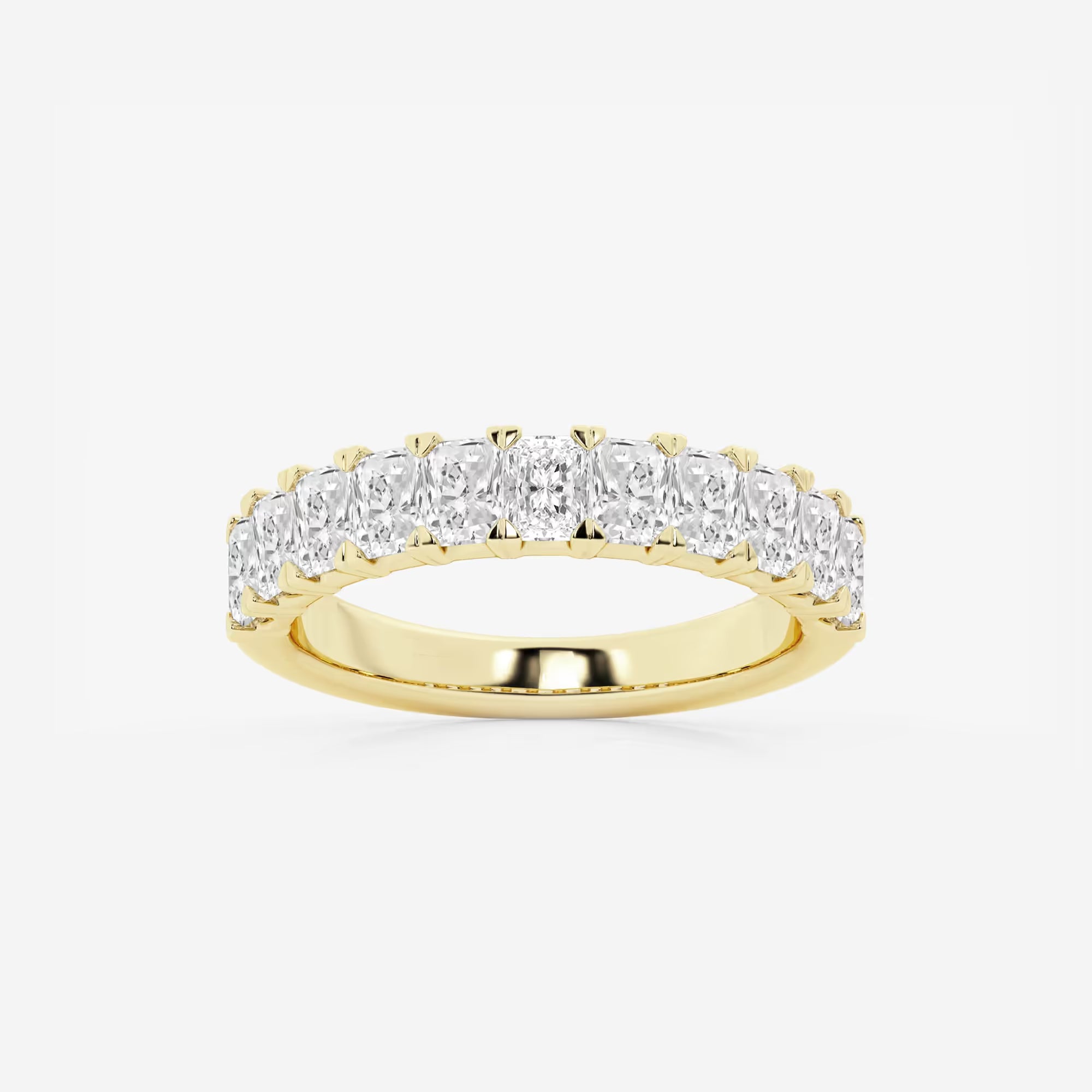 Timeless Radiant Cut Lab Grown Diamond Anniversary Band in Solid Gold