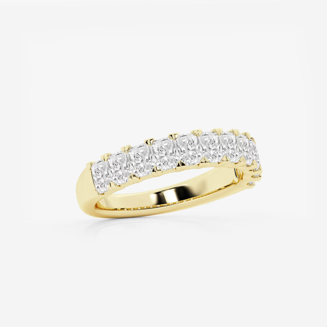 Timeless Radiant Cut Lab Grown Diamond Anniversary Band in Solid Gold