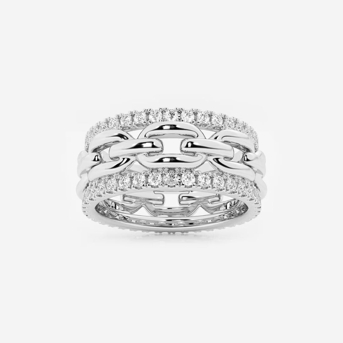 Linkora Luxe Round Lab-Grown Diamond Link Band