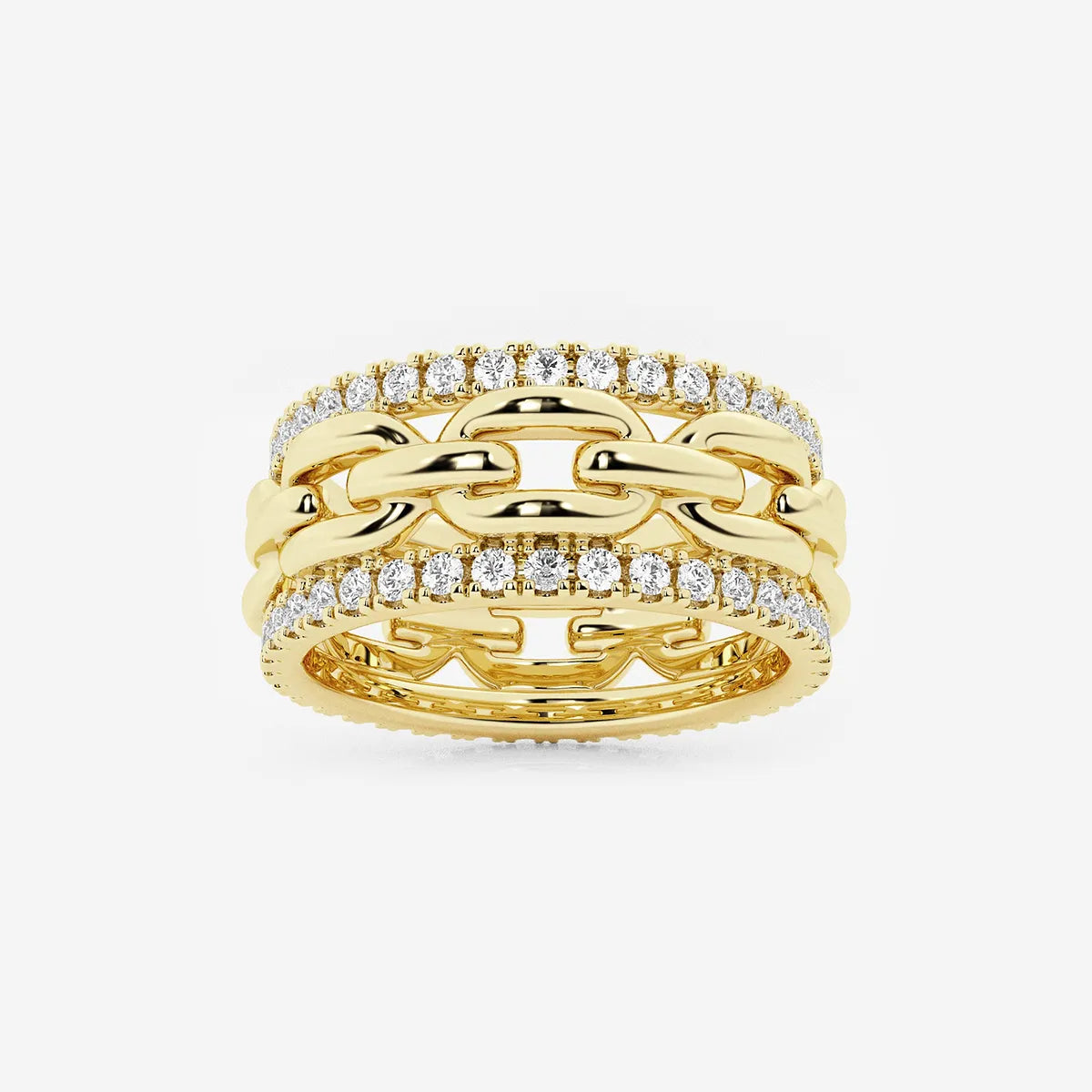 Linkora Luxe Round Lab-Grown Diamond Link Band
