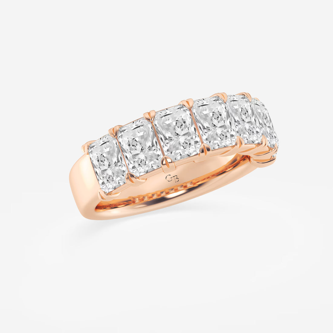 Luxury Radiant Cut Lab Grown Diamond Seven Stone Anniversary Band in Solid Gold