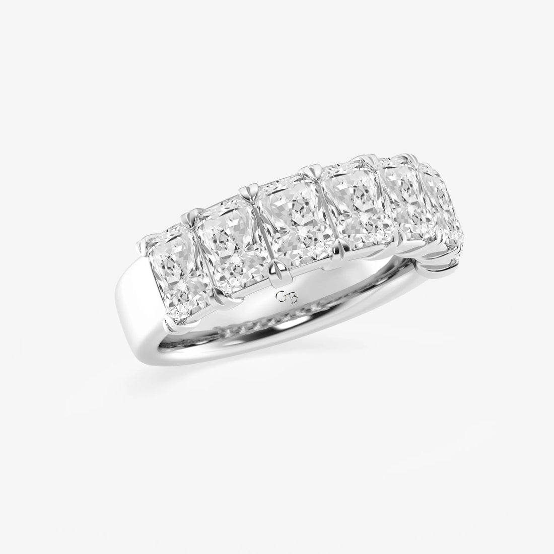 Luxury Radiant Cut Lab Grown Diamond Seven Stone Anniversary Band in Solid Gold
