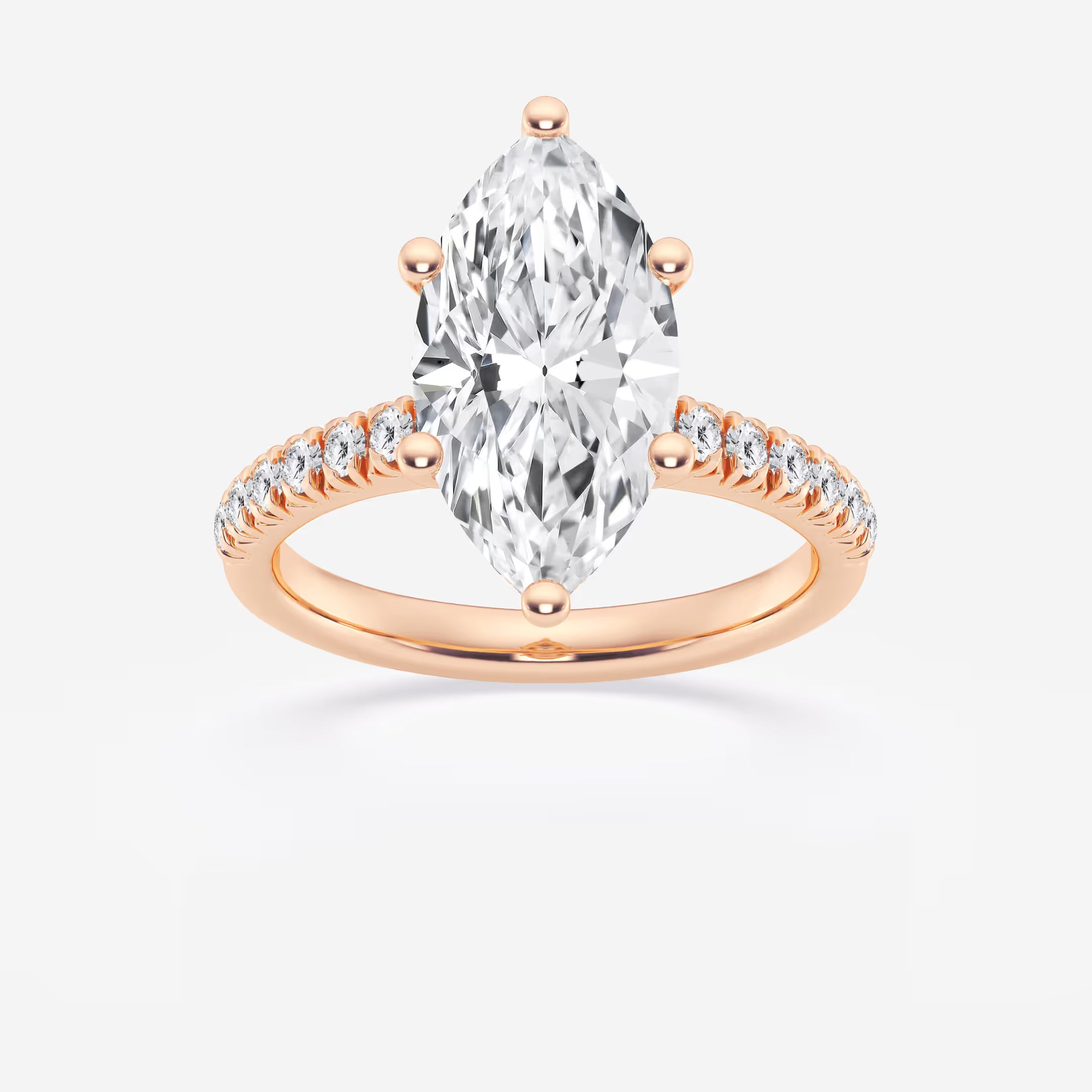 Celestia Marquise Lab-Grown Diamond Hidden Halo Engagement Ring