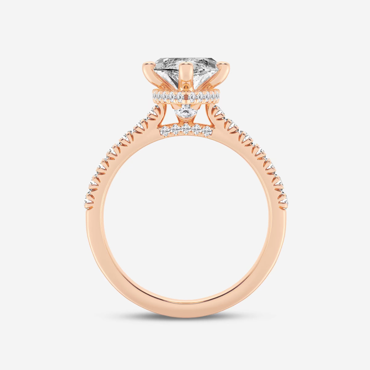 Celestia Marquise Lab-Grown Diamond Hidden Halo Engagement Ring