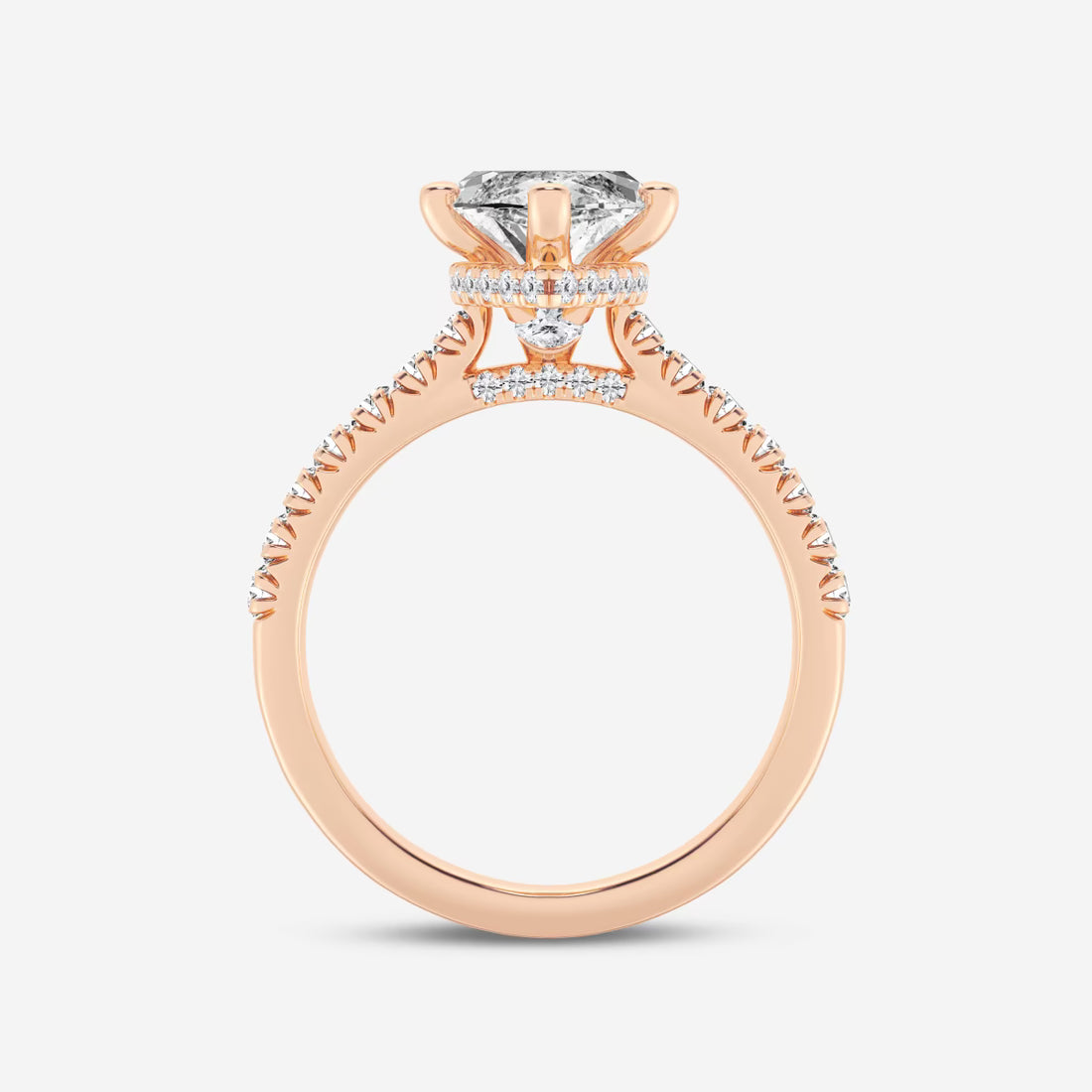 Celestia Marquise Lab-Grown Diamond Hidden Halo Engagement Ring